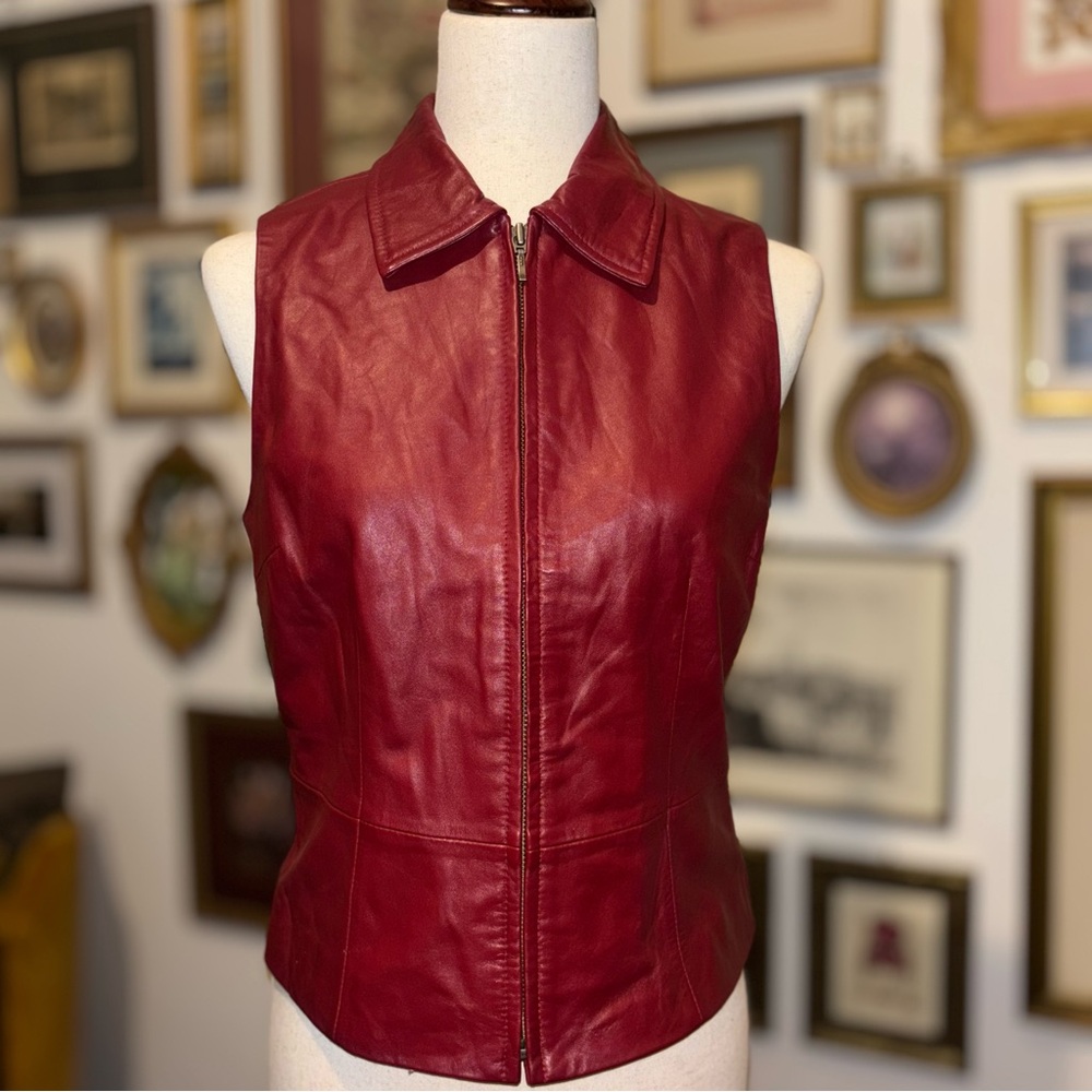 Lambskin Red Leather Vest